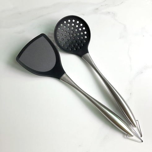 Silicone Wok Skimmer – Non-Scratch Slotted Spoon for Cooking Frying...