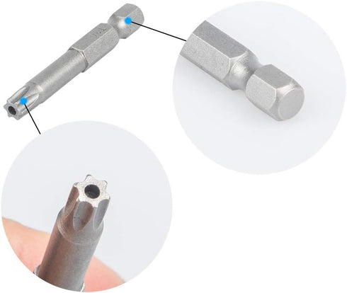 12 Pack Torx Head Screwdriver Bit Set,DanziX 1/4 inch Hex Shank T5-T40 S2 Steel Security Tamper Proof Star 6 Point Screwdriver Tool Kit with 1 Pac...