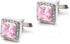 Rose Pink Crystal Cufflinks Silver tone Crystal Gem stone Cuff links YW20P...