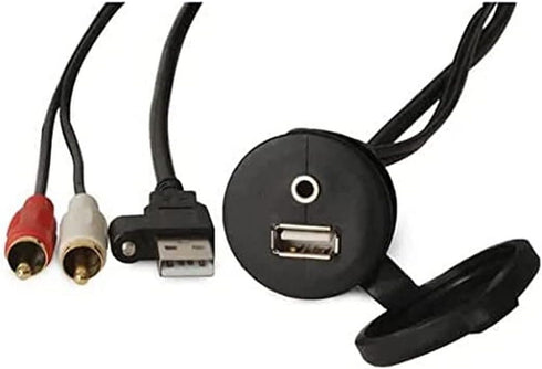 Garmin MS-CBUSB3.5, Fusion, USB + 3.5mm-2xRCA Aux Panel Mount Cable, 2m (010-12381-00)...