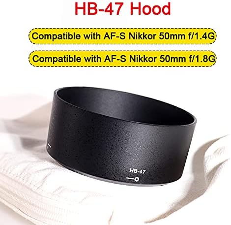 Camera Lens Hood Compatible for Nikon D3500 D7500 D850 w/AF-S NIKKOR 50mm f/1.4G & 50mm F1.8G Lens (Replace HB-47)...