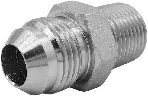 (2-PACK) 2404-08-06 Hydraulic Hose Adapter Fitting 1/2" Male JIC 37° Flare (3/4"-16UNF) × 3/8" Male (3/8"-18NPTF) SAE Straight Pipe Joints Tube Co...
