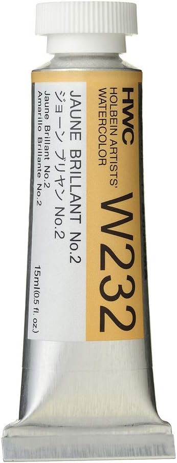Holbein Artist's Watercolor 15ml Tube (Jaune Brillant No.2) W232...