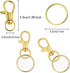 60 Pcs Premium Gold Swivel Clasps Lanyard Snap Hooks with Key Rings, Key Chain Clip Hooks Lobster Claw Clasps for Keychain Clip Lanyard, Jewelry M...