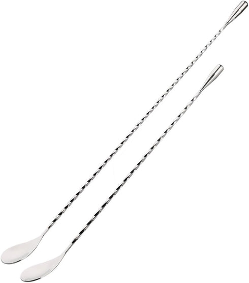 Purefold 15.7/12 Inches Bar Cocktail Spoons Set, Stainless Steel Spiral Pattern Cocktail Shaker Cocktail Mixing Spoon...