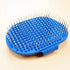 Pet Rubber Grooming Brush Bath Brush Massager with Adjustable Loop Handle Stainless Steel Pin, Random Color...