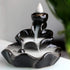 Waterfall Incense Burner, Lotus Backflow Incense Holder Ceramic Censer Cones Sticks Porcelain Holder with 10 Free Mixed Aromatherapy Cones...