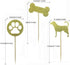 Morndew 24 PCS Gold Glitter Dog Palm and Bone Cupcake Toppers for Baby Shower Birthday Party Wedding Party Decorations...