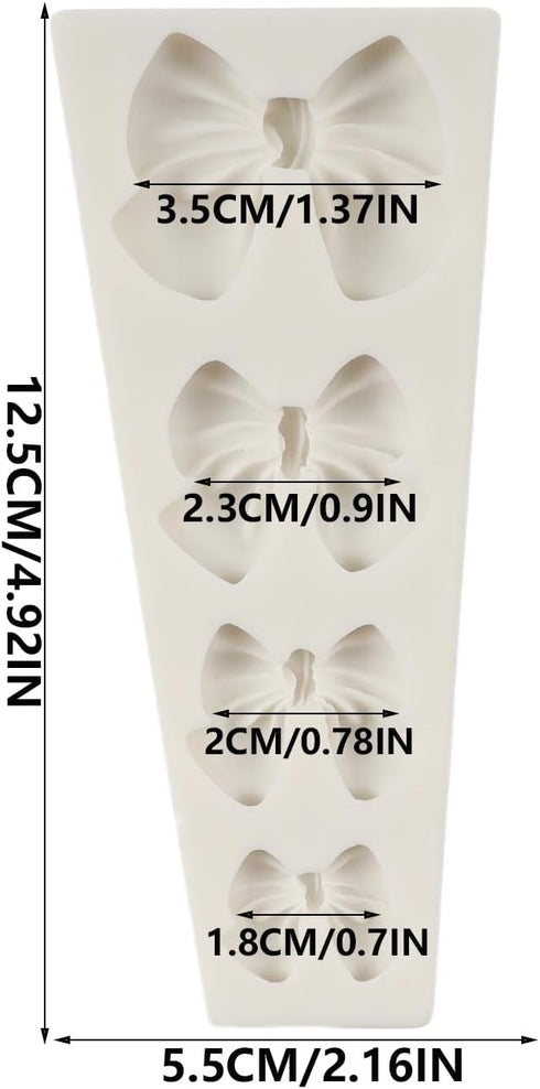 Bowknot Fondant Mold Bow Tie Silicone Mold Sugar Candy Cake Pop Bow Craft Molds For Cake Decoration Cupcake Topper Chocolate Gum Paste Polymer Cla...
