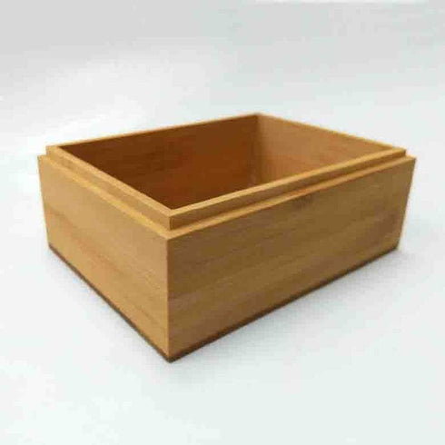 Zhou Bamboo Natural Storage Box with Cover - Unpainted Wooden Gift Box (6.3x4.72x2.76 inch)...