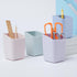 Y YOMA 1 Pack Pen Holder for Desk Cute Plastic Pencil Cup Pen Container Square Organizer Modern Aesthetic Design Desktop Storage Solution for Pens...