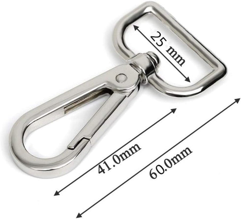 10 Pcs Swivel Clasps 1" D Ring Lobster Clasp Claw for Strap Push Gate Lanyard Swivel Snap Hook Clips?Silver)...