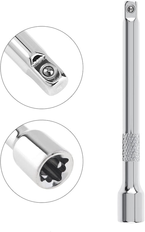 OriGlam 1/4" Drive Extension Socket Wrench Extension, 4-Inch Ratchet Extender Chromed Steel, 1/4 Inch Drive Drive Socket Extension...