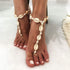 JEAIRTS Boho Sea Shell Anklet Barefoot Sandals Pearls Anklets Beach Foot Jewelry for Women(Pack of 2)...