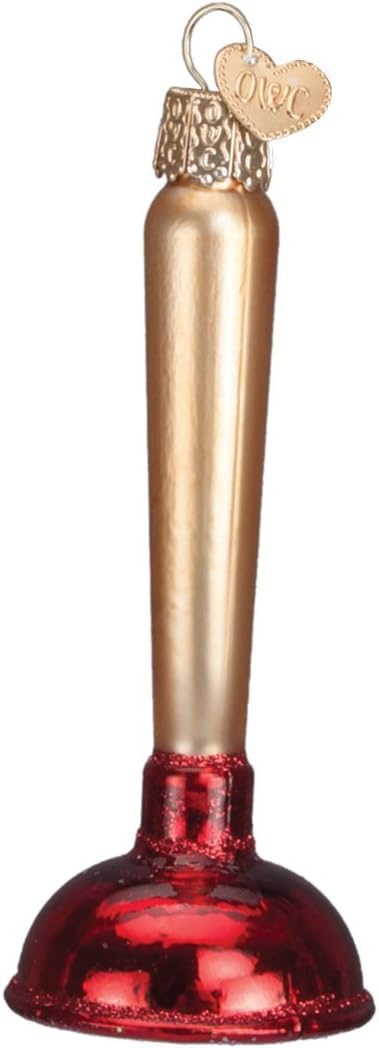 Old World Christmas Ornaments: Toilet Plunger Glass Blown Ornaments for Christmas Tree (32193)...