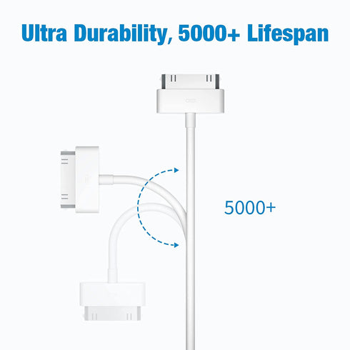 sarmert Apple Certified 30 Pin USB Charging Cable, 4.0ft USB Sync Charging Cord iPhone Compatible for 4 4s 3G 3GS iPad 1 2 3 iPod Touch Nano White...