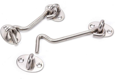 POWERTOOL Cabin Hook, 1pc Heavy Duty Lock Hook and Eye Latch Solid Stainless Steel Thicken Door Lock For Window, Bathroom(6inch)...