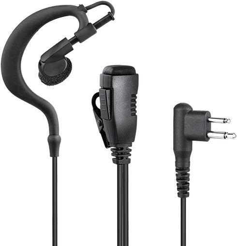 Walkie Talkie Earpiece Compatible with Motorola Single Wire Headphone Mic Earhook Headsets 2.5mm+3.5mm 2-Pin Two Way Radio Earpiece with PTT Black...