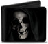 Buckle-Down Men's Wallet, Bifold, Grim Reaper Face Youre Next Black Grays Red, Vegan Leather, 4.0" x 3.5"...
