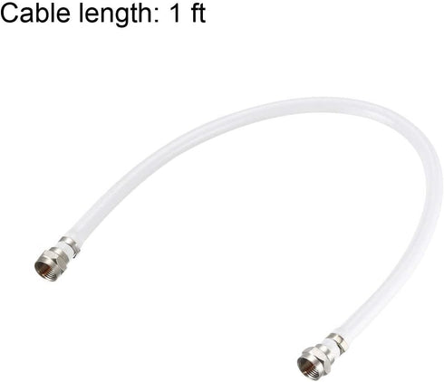 uxcell RG6 Coaxial Cable with F Type Male to F Type Male Connectors 1 ft 2pcs...
