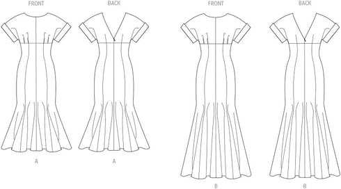 Vogue Misses' Close-Fitting Lined Dress Sewing Pattern Packet, Design Code V2027, 4-6-8-10-12, Multicolor...