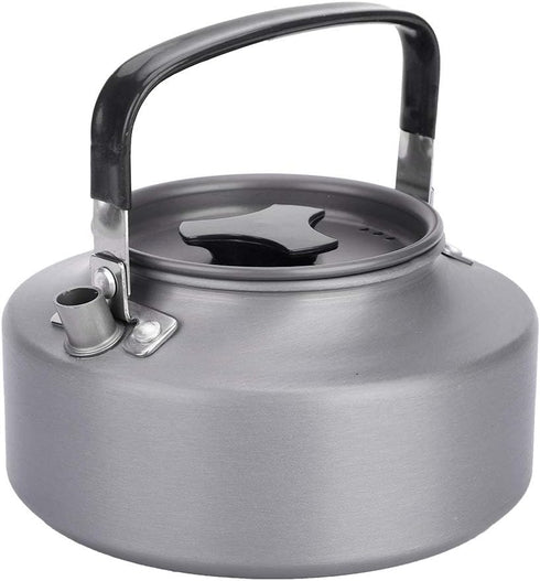 SH-RuiDu 1.1L Portable AluminumTeapot Coffee Tea Pot Kettle for Camping Hiking Kitchen Black Handle...