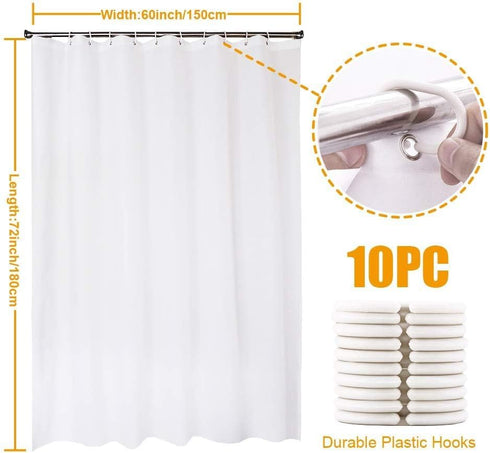 Baccessor Tropical Sea Beach Ocean Waves Shower Curtain with Hooks, Seaside Scene Island Hawaiian Sunrise Beach Theme Waterproof Fabric Shower Cur...