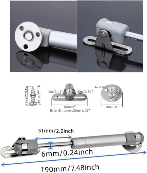 Gas Strut 40N Gas Strut 6 Inch Gas Strut Cabinet 40N/8.8lb 6 Inch Gas Spring Gas Shocks Lift Supports Lid Stay,4Pcs...
