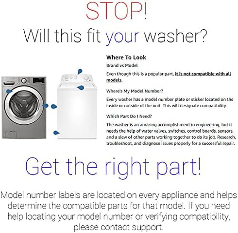 Supplying Demand WH02X24399 4455158 Clothes Washer Lid Lock Striker Replacement Model Specific Not Universal