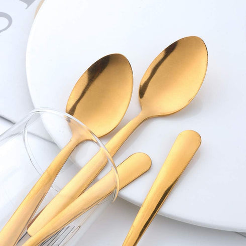Teaspoons Gold Stainless Steel Dessert Spoons, BUY&USE 12 Pieces 5.9-Inch Coffee Spoons...
