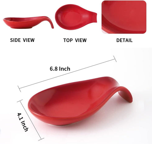 Nihow Ceramic Spoon Rest: 4 Inch Stable Utensil Rest - Heat Resistant Spoon Holder for Kitchen counter/Countertop/Stove Top - Dishwasher Safe - El...