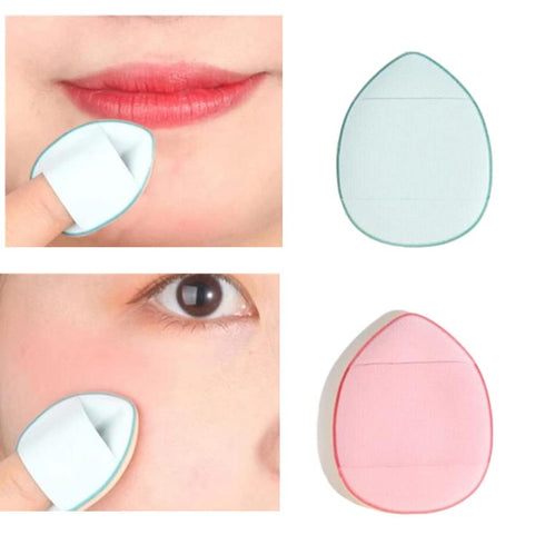 10 Pack Finger Powder Puff with Finger Holder Strap, Mini Fingertip Makeup Sponge Pad for Liquid Foundation, Cream, Concealer, Eye Shadow, Wet Dry...