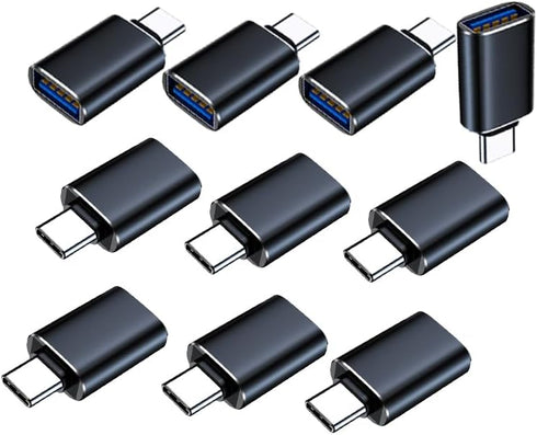 MINCHEN Type C Male to USB3.0 Female Adapter 10 Pack, USB Female to USB C Male Converter, USB Type C Connector Charge & Data Sync for Laptop Car C...