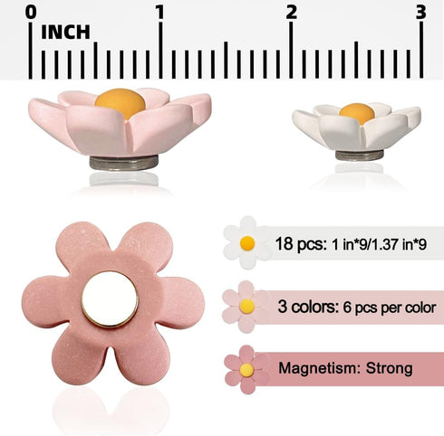 18 Pcs-flower refrigerator magnets, pink refrigerator magnets, cute whiteboard magnets, Girls Locker Magnets (18 Pcs - Pink-Flowers)...