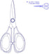 7 inch Teflon Coated Non-Stick Professional Stainless Steel Sewing Scissors, All-Purpose, Comfort Soft Grip, Office Scissors - Made in Taiwan...