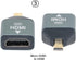 cablecc 3pcs/Set Micro & Mini HDMI to HDMI-Compatible 1.4 Female 2-in-1 Combo Adapter 4K@60hz...