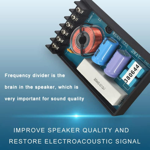 2 Way Crossover for Speaker, WEAH-2001 2pcs Speaker Frequency Divider 2 Way Car Audio Speakers Two Crossover Divider Crossover Filter...