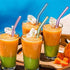 10 Pack Reusable colorful Glass Straws, 8" Shatter-Resistant Bent Drinking Straws for Smoothies, Milkshakes, Hot/Cold Drinks, with 2 Cleaning Brus...