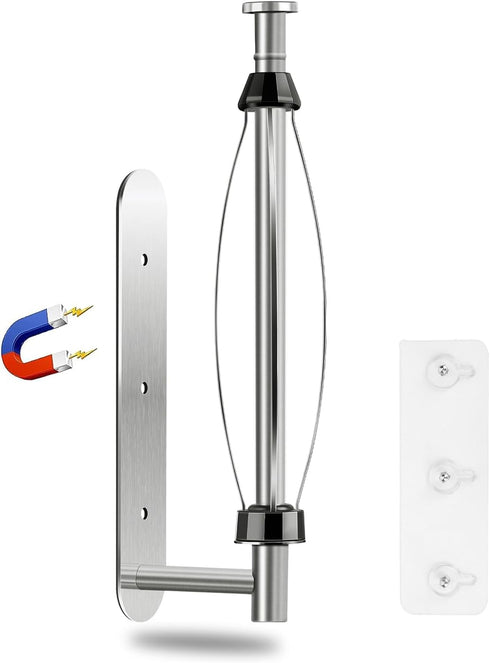 Magnetic Paper Towel Holder, One Hand Operable Paper Towel Holder Wall Mount with Strong Magnetic Backing and Self-Adhesive for Kitchen Refrigerat...