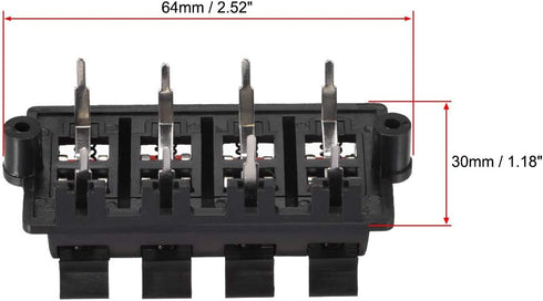 uxcell 2 Row 8 Way Spring Speaker Terminal Clip Push Release Connector Audio Cable Terminals Strip Block Black Red WP8-03 1Pcs...