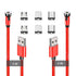 540° Rotation Magnetic Charging Cable, Magnetic Charging Tips 3in1 Short USB Cable Compatible for all Smartphone/ChargeBank/Charging Station for M...