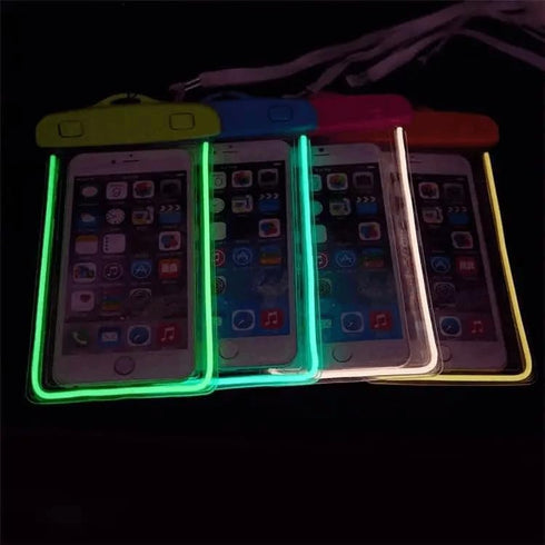 Luminescent Waterproof Phone Case for Ultimate Deep Dive Water Protection 7,1" Ultra-Durable With Luminescentic Bars fits all smartphones (Fuchsia...