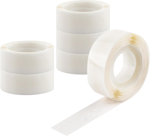 1800 Pcs 3/16in (5mm) Clear Mini Glue Point Dots,6 Roll Double Sided Self-Adhesive Dots Stickers for Craft,Ultra Thin Adhesive Dots,Permanent Stic...