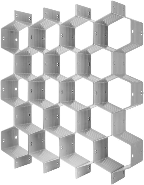Poeland Drawer Divider Organizer Adjustable DIY Grid Honeycomb Drawer Divider for Underwear Belt Scarf Socks Gray...