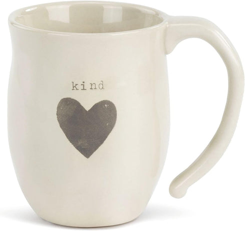 DEMDACO Kind Heart Cream Inspirational 16 ounce Ceramic Stoneware Coffee Mug...