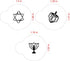 Designer Stencils Jewish Symbols Cookie and Cupcake Stencils, Small, (Dreidel, Star of David, Menorah), Beige/semi-transparent...