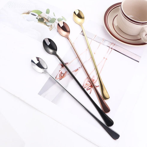 Stainless Steel Long Handle Spoon Ice Tea Spoon Mixing Spoon, 9.45 Inch Iced Teaspoons, Ice Cream Spoon, Cocktail Stirring Spoons...