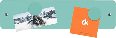 Three by Three Seattle 12 x 3 Inch Metal Strip Frameless Magnetic Bulletin Board with 2 Magnets for Memos, Photos, Lists, and More in Office, Home...