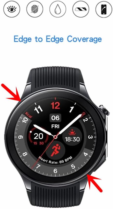 Compatible for OnePlus Watch 2 Screen Protector, 3D Full Screen Coverage Case Curved Edge TPU Protective Film Compatible for OnePlus Watch 2 Smart...