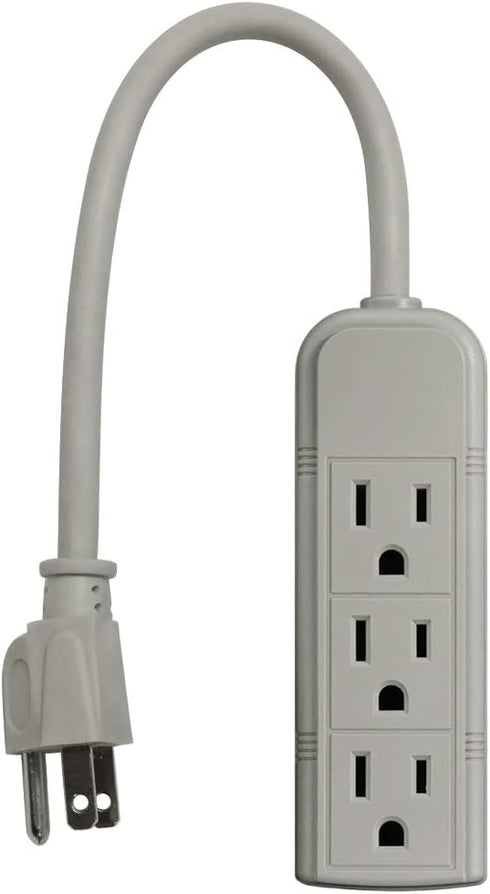 PS28U Compact Grounded 3-Outlet Power Strip, UL Listed, 1-Foot, 2-Pack...